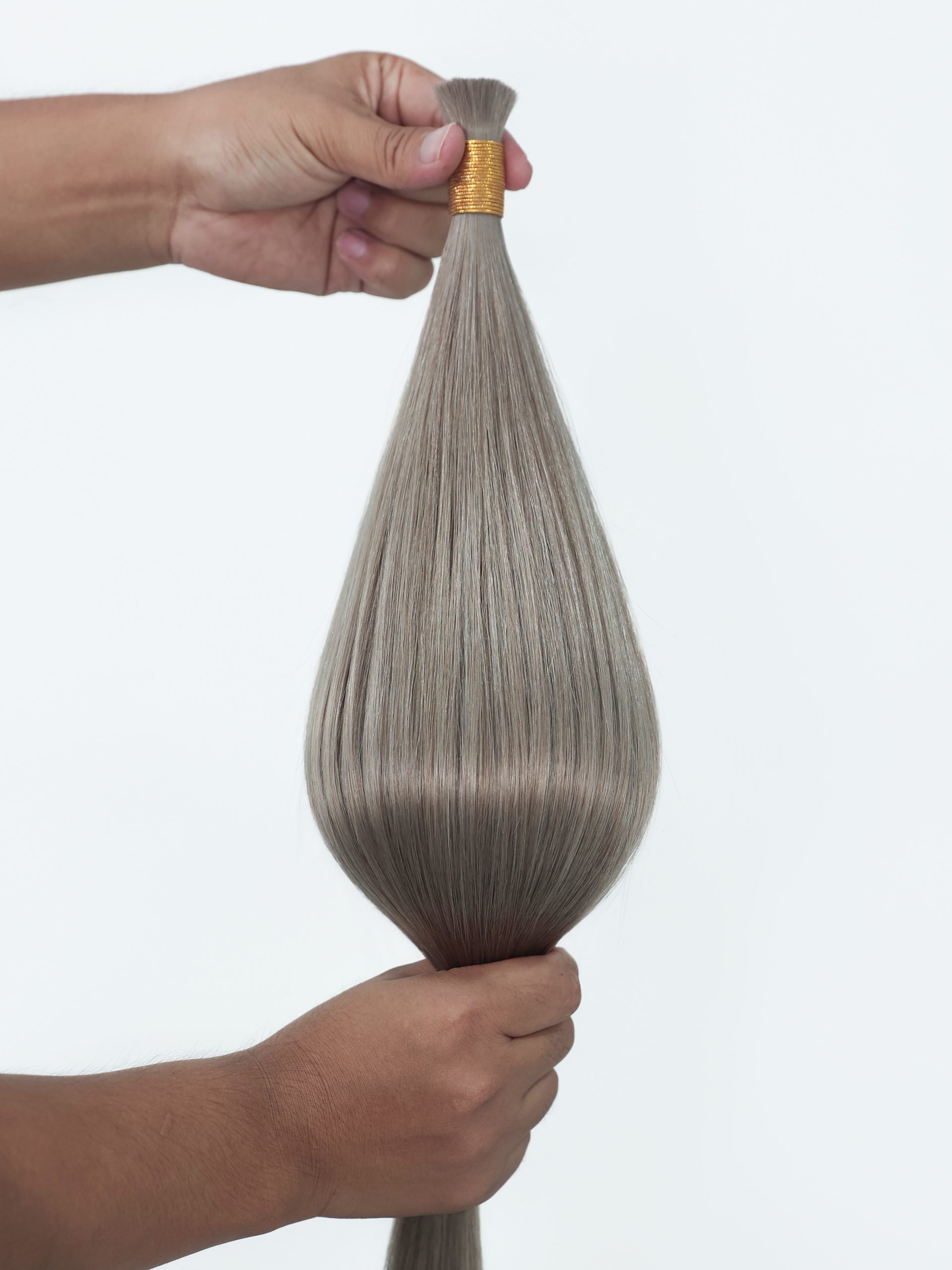 Human Hair Bulk Sample – Grey Blend