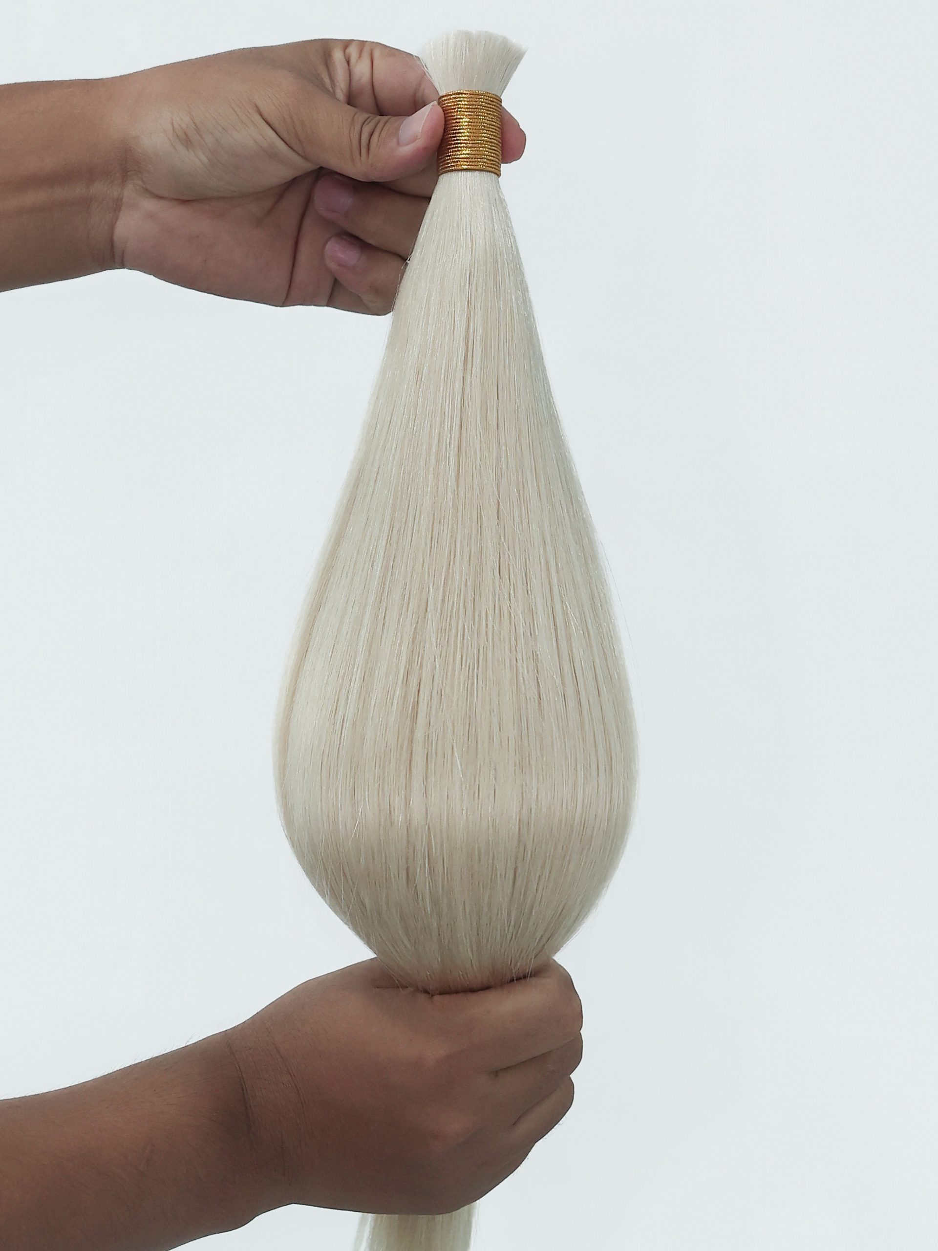 Human Hair Bulk Sample – Silver Blonde